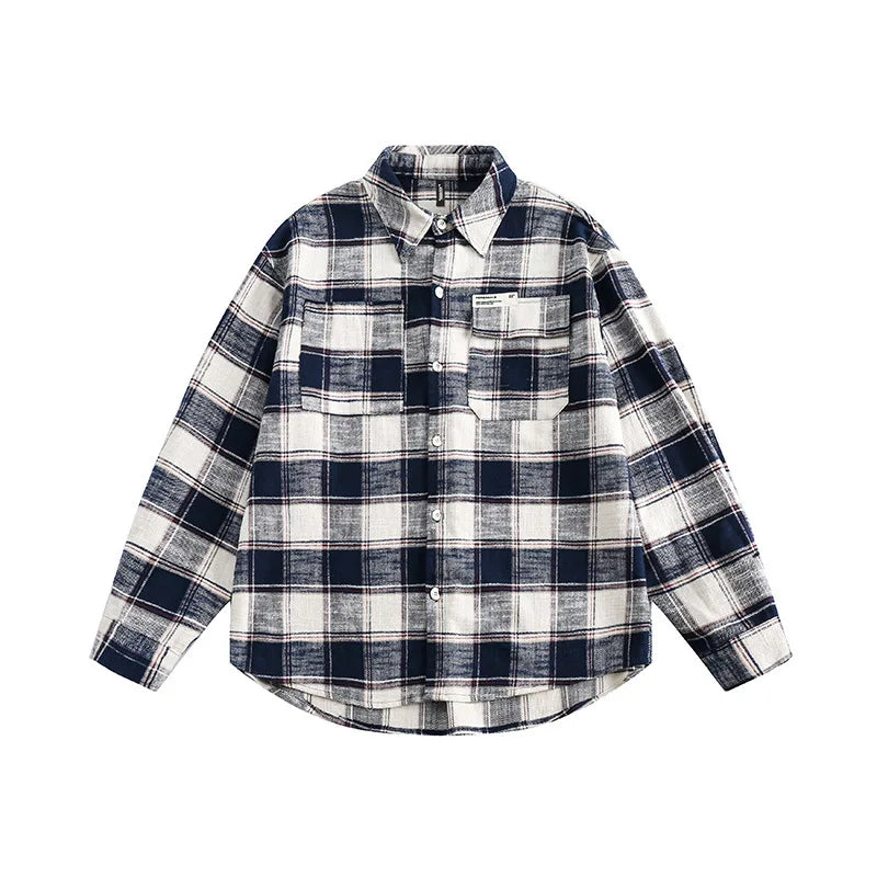 2024 Spring New Unisex Shirt Casual Loose and Trendy Plaid Shirt Checkered Shirt for Both Men and Women