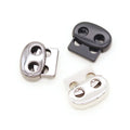 Metal Cord End Locks Metal End Spring Stop Toggle Stoppers for  Shock Cord Bungee  Drawstrings Double Hole Black
