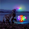 HelloWorld Dog Training Light Toy Luminescent LED Dog Saucer Flying Discs Environmental Protection PU Material