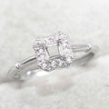 Sterling Silver 3*3mm Semi Mount Ring Square Shape Empty Frame Blank Claws Setting S925 Base Without Center Stone for Inlay DIY