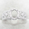 Sterling Silver 6*8mm Semi Mount Ring Frame Empty Blank Support Claw Setting S925 Base Holder Without Center Stone for DIY Inlay