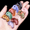 Anime Yin and Yang Tengu Ibaraki Wine Swallow Demon Sword Princes 18X30mm Natural Crystal 3mm Hole Jade Stone Moon Pendant