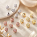 Premium Brass Micro Pave Cubic Zirconia Beads 6/8/10/12mm Round Sparkling CZ Spacer Beads for DIY Jewelry Making