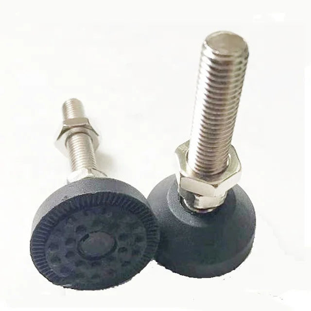 M12*50-40 Heavy Duty Industrial Leg Plastic Black Adjustable Feet 40mm 50mm Plastic Furniture Leveling Nail Glides for Workshop