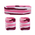 Women Men Gym High Elastic Sweat Spandex Rainbow Wristband Headband