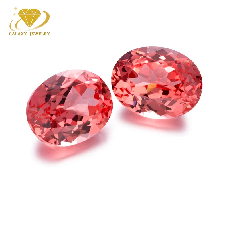 Padparadscha Sapphire Lab Grown Gemstone Pink Diamond Oval Cut Fancy Lab Created Sapphire for Fine Jewelry Making