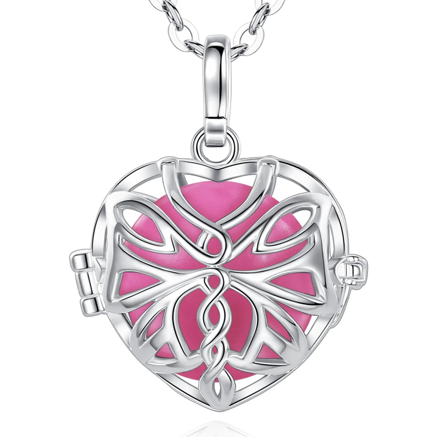 Merryshine Vintage Jewelry Heart butterfly Harmony Ball Locket Angel Call Chime Caller Bell Pendant Necklaces for Women