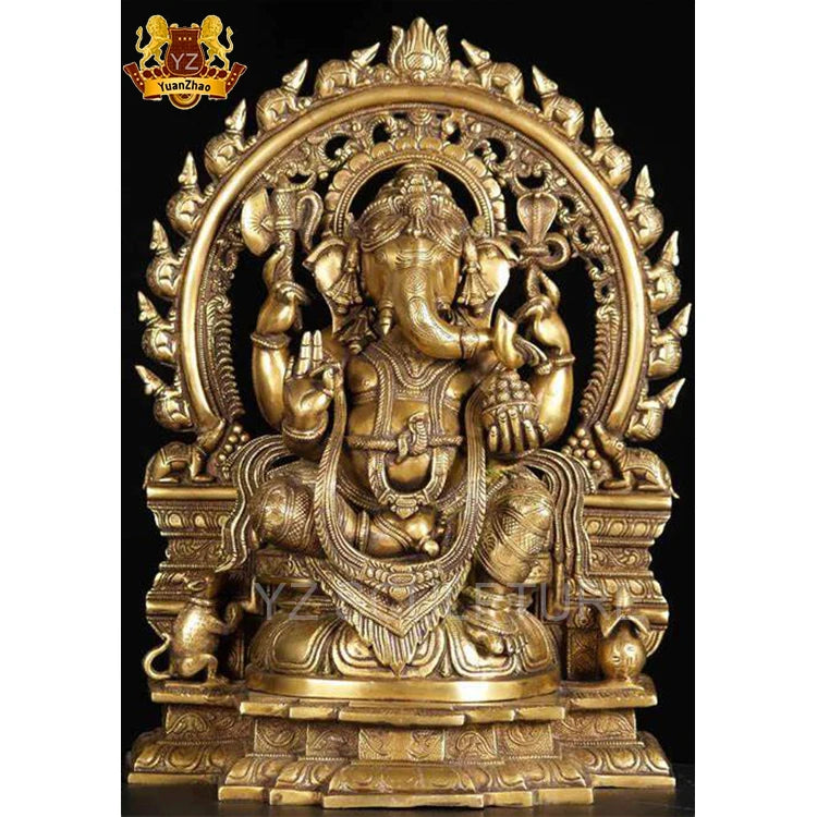 Hindu Temple Statues Big Hindu God Statue Ganesha in Brass Copper Bronze Metal Ganesh Brass Statue Sculpture for Sale