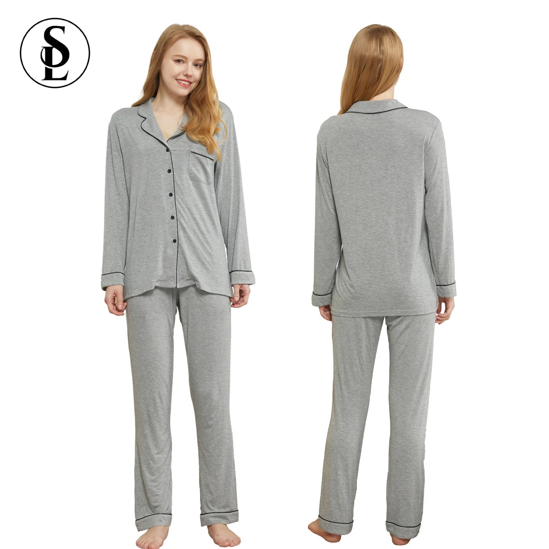 Manufacturer Custom Logo Thermal Bamboo Viscose Pyjamas and Pants Set for Women Men Summer