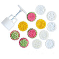 3D Variety Patterns 75G Hand-Pressure Mooncake Mold Reusable Eco-Friendly DIY Bath Bomb Press Mold Kit Plastic 4-6 Pieces