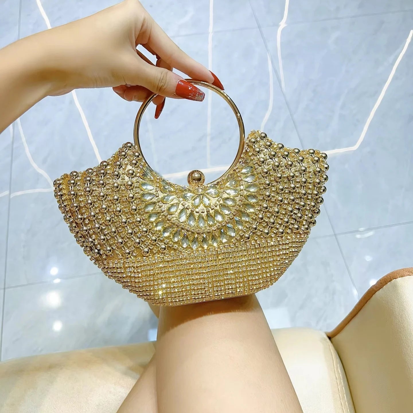 2025 Womens Crystal Evening Clutch Bag Rhinestone Small Handbag Formal Bag Women Purses Bling Luxury Evening Bags for Prom Party