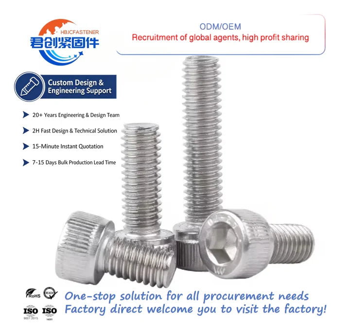 Thin Head Hexagon Socket Bolt Stainless Steel DIN7984 Round Socket Head Bolt High Strength Bolt Full Thread Industrial Use