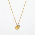JOOLIM Ready to Ship High End 18k Gold Plated Stainless Steel Two Tone Oval Tags Pendant Dainty Chain Necklace Fashion Jewelry
