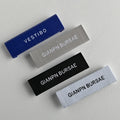 New Clothing Label Jeans Garment Tags Custom Brand Damask Woven Labels Men Shoes Satin Custom Logos for Clothes Shoes Main Shoes