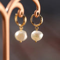 Lady Fashion Asymmetric Pearls Hoop Earrings for Women Boho Link Drop Earrings Wedding Jewelry Party gifts