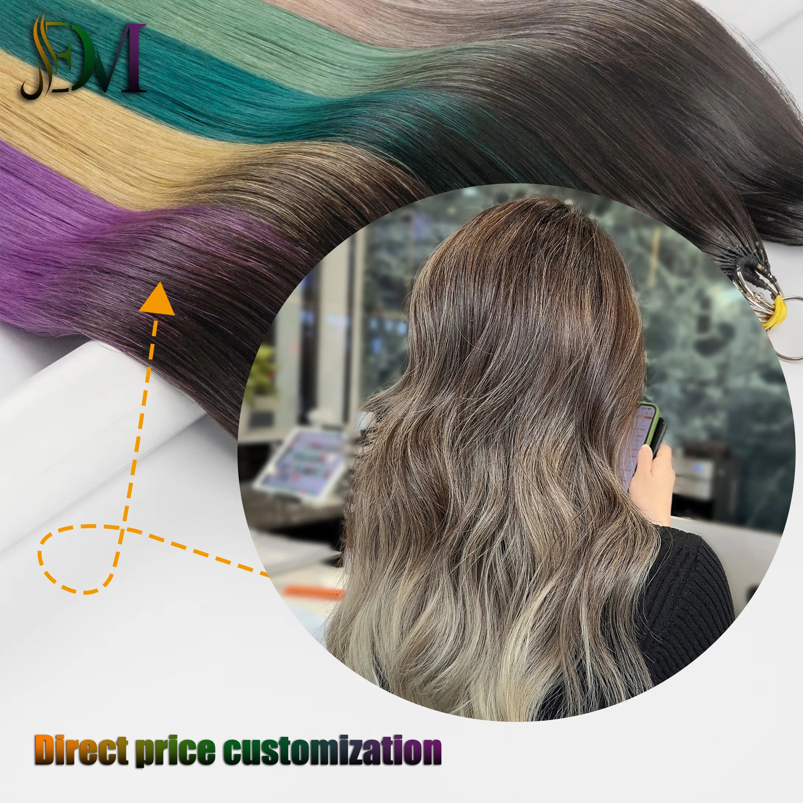 Dailmei New Innovation Colored Double Drawn Paris Painting Dyeing Invisible Bone Straight Raw Vietnamese Hair Feathers Hair