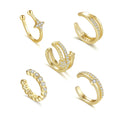 Daidan Earings Jewelry Women Earrings Silver Minimal Non Pierced 925 Zircon Clip on Ear Cuff Earrings