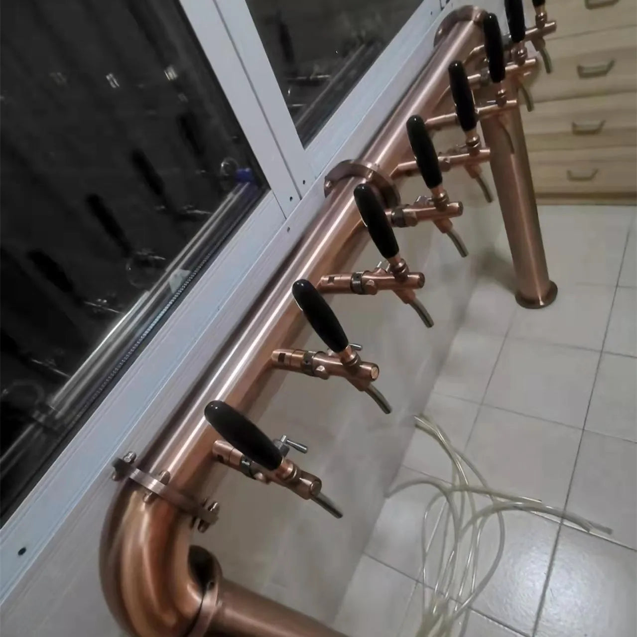 U Shape Bronze Color 8 Tap Beer Column with 100cm   Tower Legs  Made to Order  for Keg Dispense System