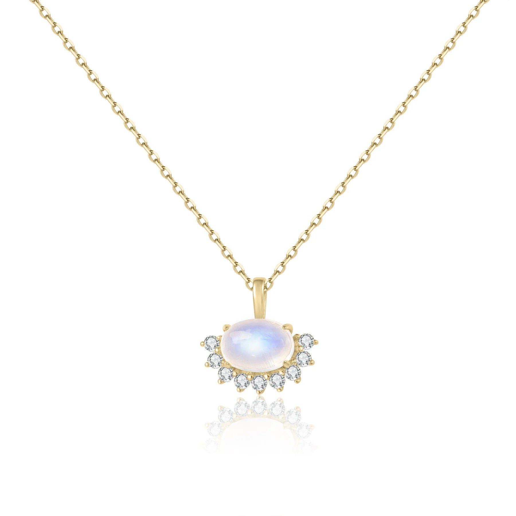 Abiding Ethereal Lucky Cloud Pendant Necklace 925 Silver Embodying Propitious Blessings Natural Moonstone Pendant Choker Chain