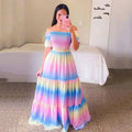 Women's Latest Stylish Casual Summer Dress Floral Print Tube Top Long Pleated Backless Solid Color Floral Printed Floral Print