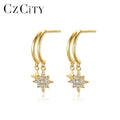 CZCITY Woman Jewelry Dangle Drop Stylish Fashion Trendy Vintage Gold Earing Korean Zircon Earring Cubic