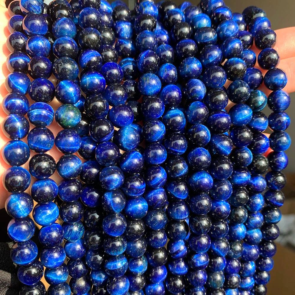 Wholesale Natural Blue Tiger Eye Stone Beads 4/6/8/10/12MM round Smooth for Jewelry Making