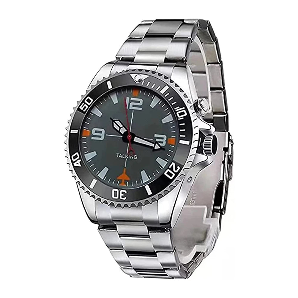 English Talking Watch Speaks the Time Date or Alarm Time for Elderly Impaired Sight or Blind