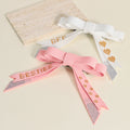 2025 Fashion Best Friend Handmade Woven Hairpin Hair Band Personalized Charm Hot Stamping Letter Bow Hair Accessory for Women