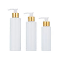 100-150ml White Round Flat Shoulder Lotion Pump Bottle Plastic Cosmetic Bottle Packaging Shampoo and Shower Gel Bottle