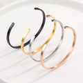 New Arrivals Custom Engraving Inside Outside Personalized Message Adjustable Dainty Stainless Steel Cuff Bracelet for Women