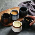 Customized Handmade 200 ml Japanese Retro Ceramic Mug Coarse Pottery Cups No Handle Arabic Ceramic Stoneware Coffee Cup