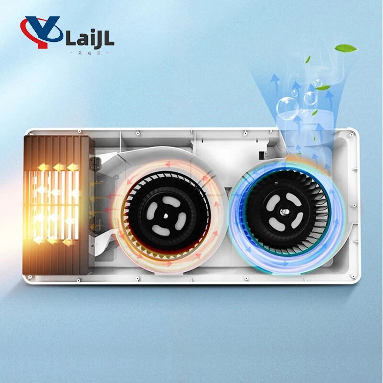 Jiaxing 300*600mm PTC Ceiling Bathroom Heater with Fan Remote Controlled Waterproof Ventilation LED Lighting for Household Use