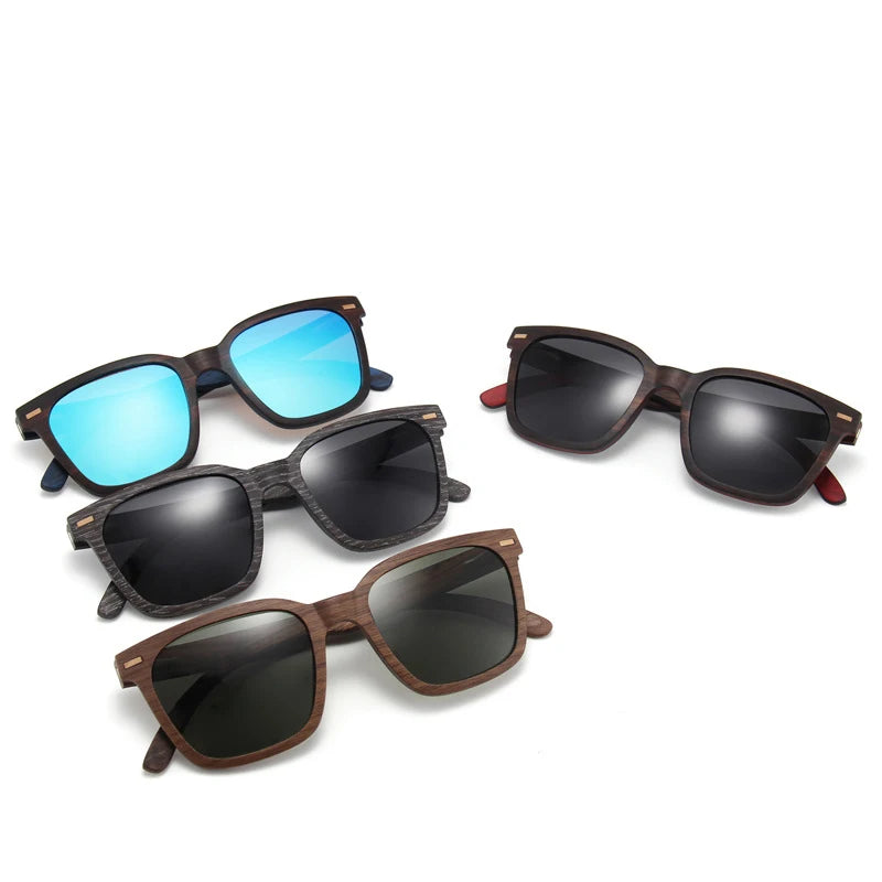 100% Natural Wood UVA/UVB Ray Protection Sun Glasses for Men Women Custom Logo UV400 Polarized Lens Skateboard Wood Sunglasses