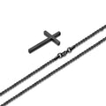 Wholesale High Polished Pendant Black Necklace Stainless Steel Cross Pendant