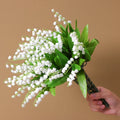L Wholesale Silk Plastic Convallaria Majalis Flower Branches Lilies Flowers Stems Decor Lily of the Valley Convallaria Planting