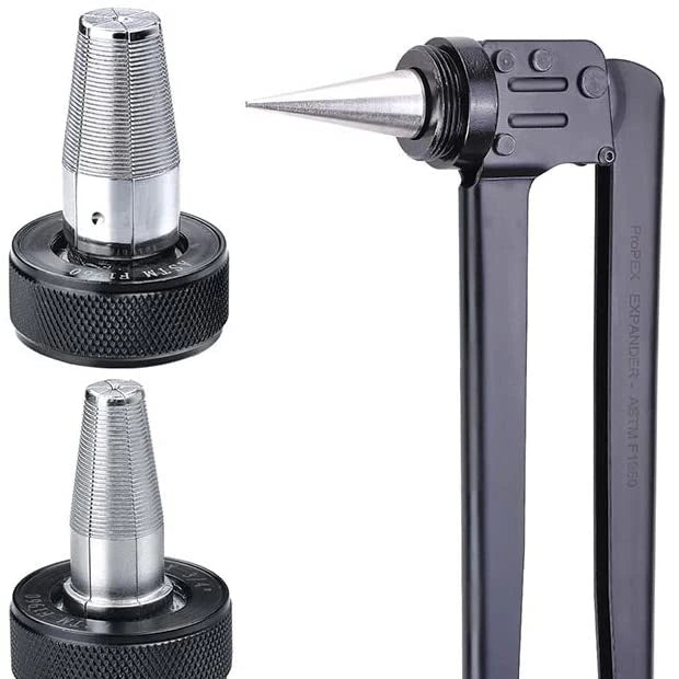 PEX Expansion Tool Kit Alloy Steel Automatic Hydraulic Aluminum Tube Expander 1/2" 3/4" 1" Expander Heads Hard Carry Case 2-Year
