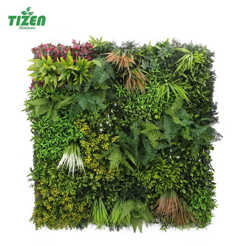 Tizen Factory Wholesale  Green Art Decor Artificial Grass Vertical Plant Wall Artificial Plant Wall