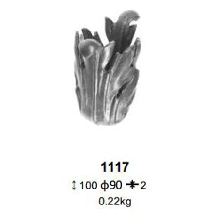 100x90mm Wrought Iron Elements  Components Elements Leaves for Stair Porch Railing Parts Handrail Balustrade Gate Fence
