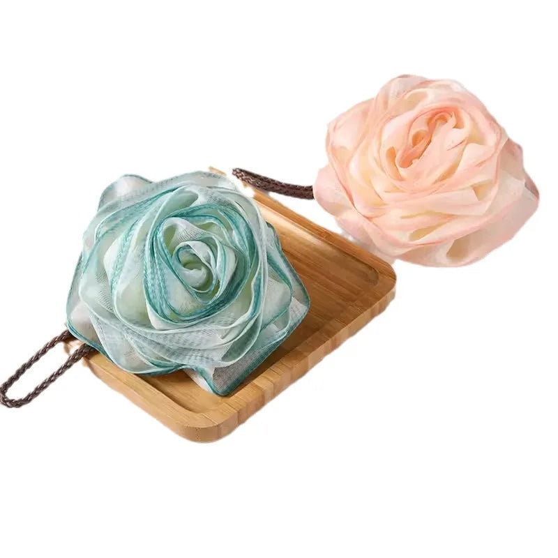 70g Super Soft Rose Bath Ball PE Material Skin-Friendly Shower Gel Foaming Net Towel Sponge for Women's Body Art