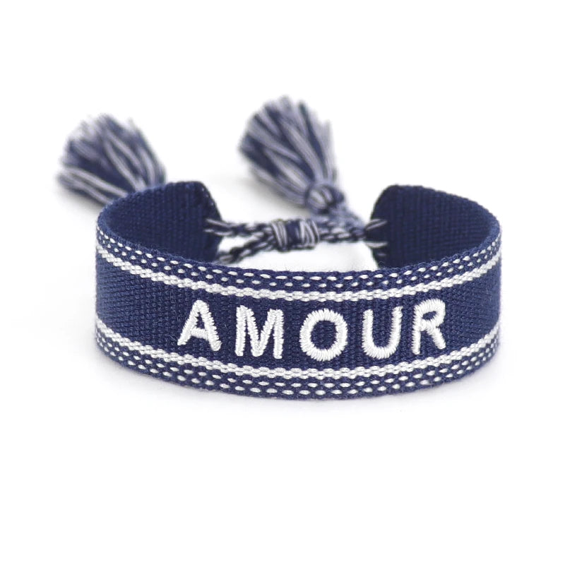 Custom Hand Woven Friendship Bracelet Adjustable Ladies Ethnic Charm Bracelets Letter 1pc/opp Bag Cotton Fabric Thread Polyester MegaBDM