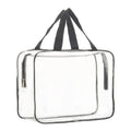 Large Waterproof Portable Travel Makeup Cosmetic Bags Clear Vinyl Tote Makeup Bag Organizer Zipper Solid Color Spring