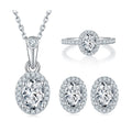 Low Moqs Wholesale Custom Women Jewelry Hypoallergenic GRA Certified Oval VVS Moissanite 925 Sterling Silver Jewelry Set