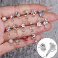 ZUOLA Trendy Piercing Jewelry Wholesale Silver Plated Hypoallergenic Titanium Zircon Ear Cartilage Nose Labret Studs Earring