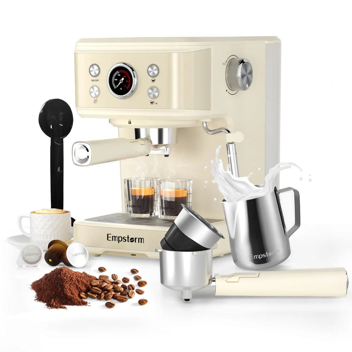 Turkish 20 Bar Electric Commercial Semi-Automatic Stainless Steel Coffee Machine Temperature Control Hotel RV Car Use