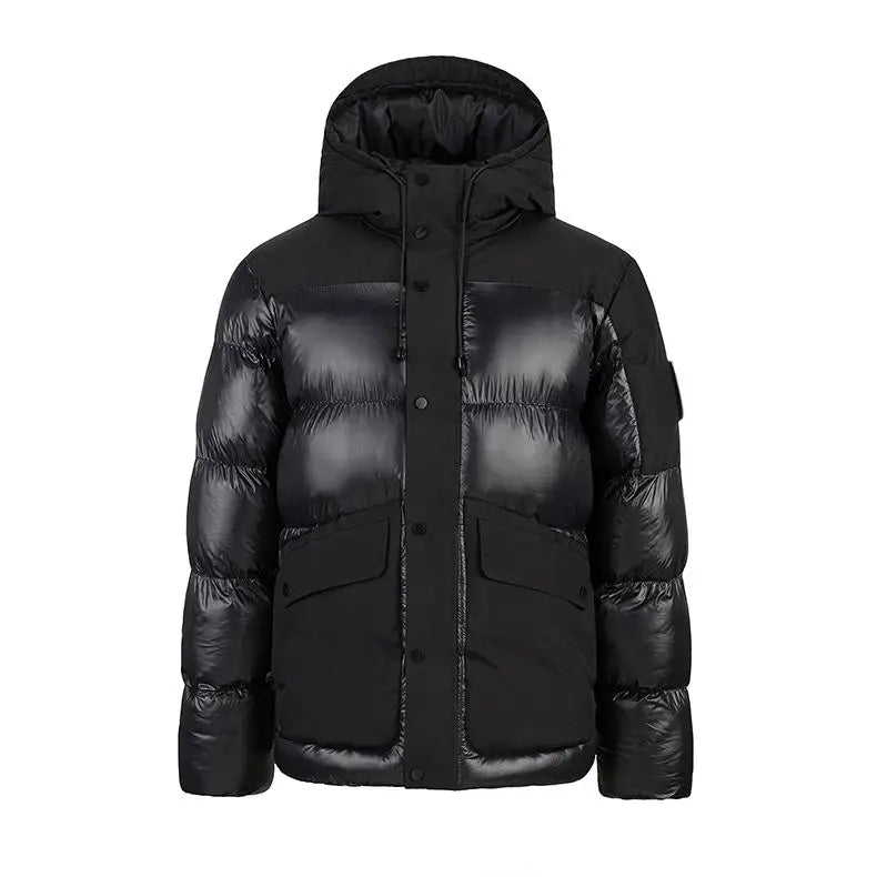 MPJ21D176 Custom Printed Nylon Casual Zipper Mens Padded Coats Puffer Jacket Warm Winter Work Jacket for Men