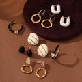 Korean Earrings Fashion Pvd Stainless Steel Jewelry Luxury CC Hoop Enamel Drop Earrings Cheap Earrings in Bulk Wholesale