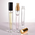 Mini 10ml Clear Glass Perfume Bottle Pump Tall Square Design Mini Tall square Small Travel Perfume Bottle Screw Cap for Sale