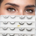 Vegan Black Cotton Band Eyelash Strips Wispy Cruelty Free Synthetic Hair 3D Natural PBT Fiber Cat Eye Lashes