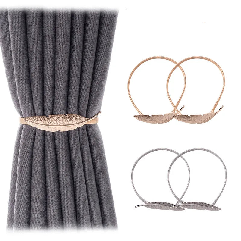 Modern Style Feather Shape Clip Curtain Hooks Accessories Wholesale Price Curtains Holders Tieback