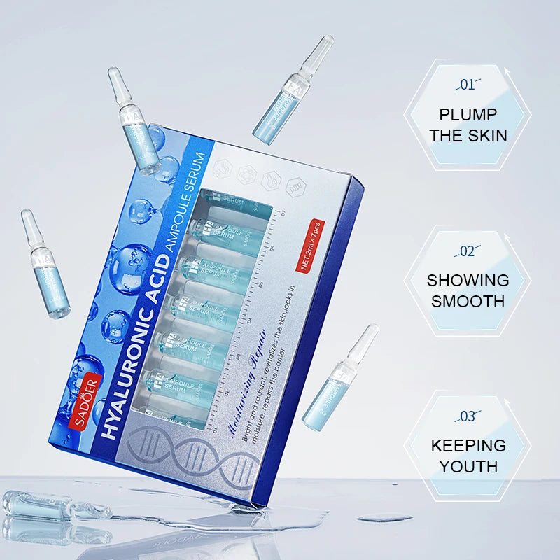 2ml*7pcs SADOER Moisturizing Firming Ampere Essence Hyaluronic Acid Face Serum for Skin Care